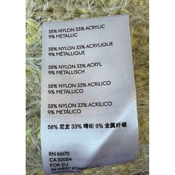 Anthropologie Yellow Larkin Shimmer Fuzzy Cardigan Sweater Size XS Cozy - Picture 8 of 8